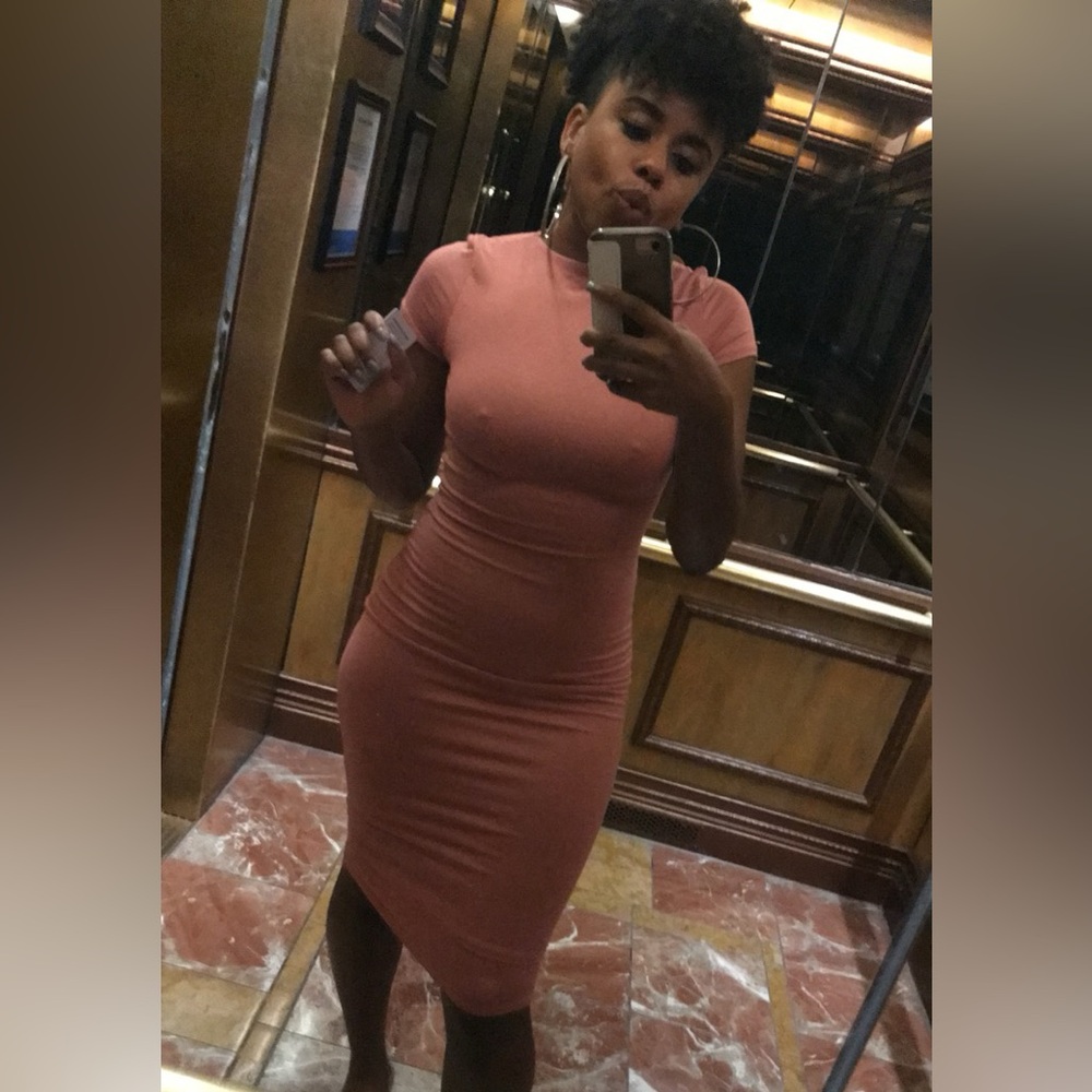 Form-Fitting Midi Bodycon Dress